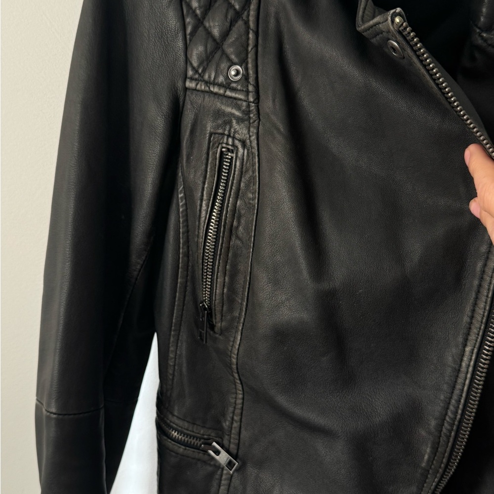 All Saints Black Leather Jacket - Picture 5 of 5